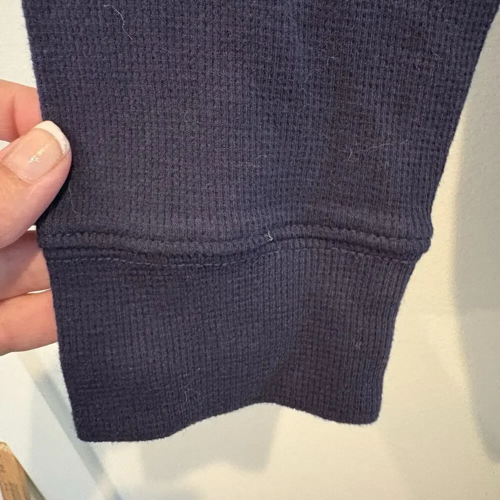 Children's Place Henley Shirt Boys XXL 16 Navy Blue Waffle Thermal Long‎ Sleeve